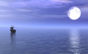 Ship and Moon for Web Front Page (lightened)